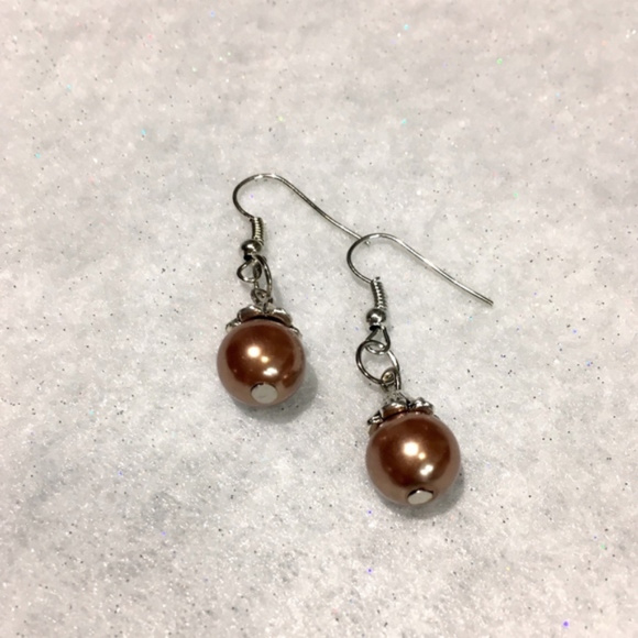 Jewelry - Copper Faux Pearl Earrings